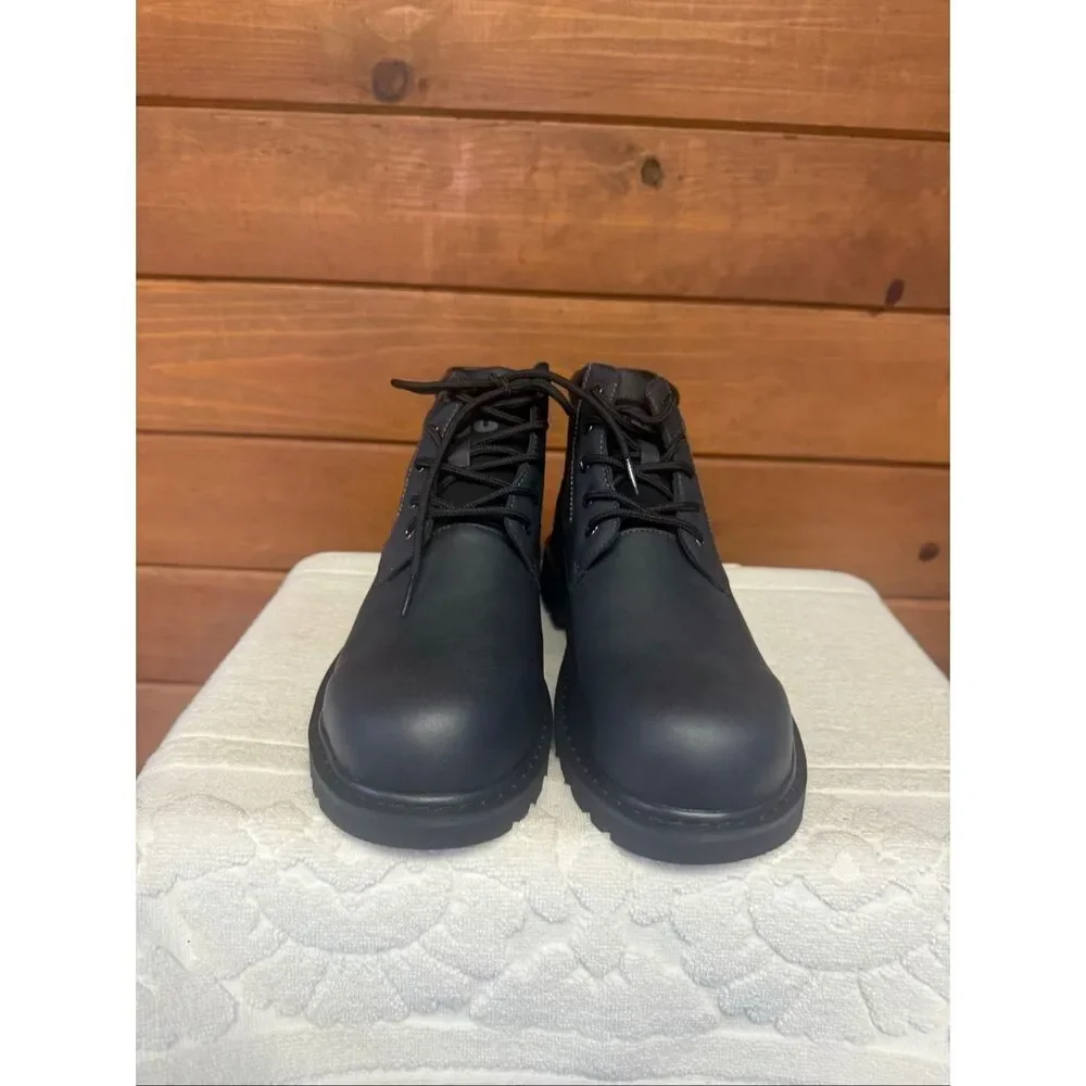 Five Store City Men’s Chukka Black Faux Leather Boots Sz 42 (9) NIB